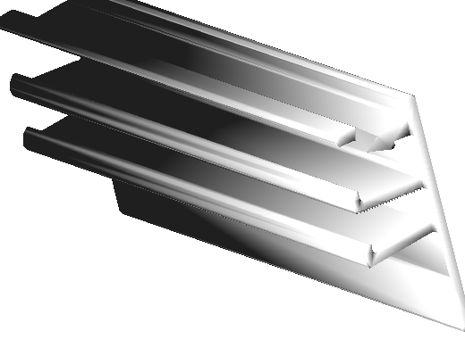 Pool Coping - Double Track Painted Aluminum Front Mount - White